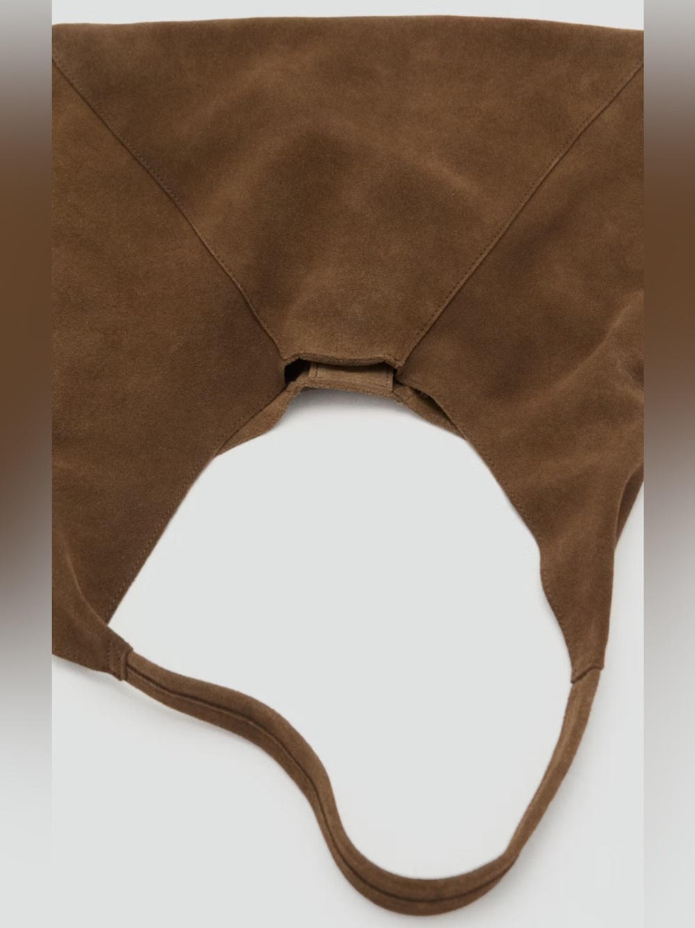 Mango Brown Suede Hobo Shoulder Bag - Picture 5 of 5